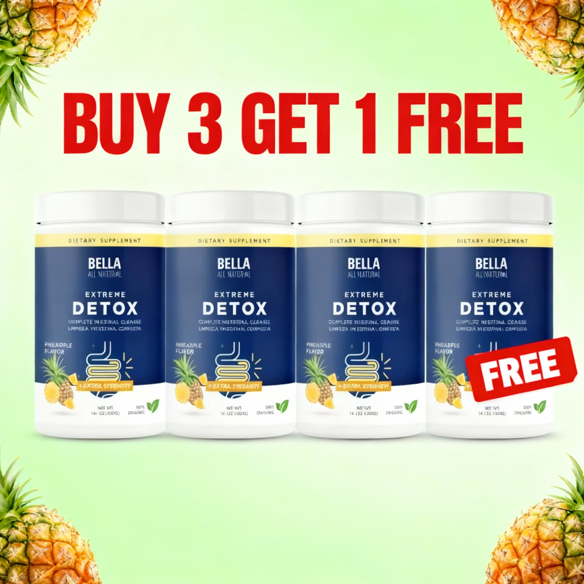 Pineapple Extreme Detox Powder – Supports Sleep Balance, Deep Detox & Skin Radiance | All-Natural Cleanse Supplement