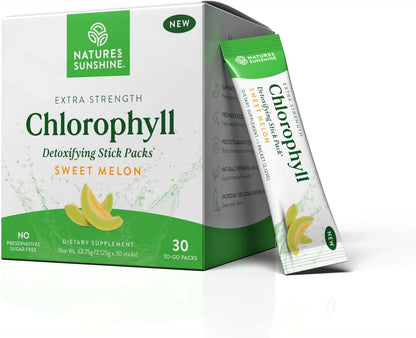 Nature's Sunshine Chlorophyll Stick Packs: Supercharge Your Detox and Boost Gut Health in Convenient, Delicious Stick Packs (Lime Twist)