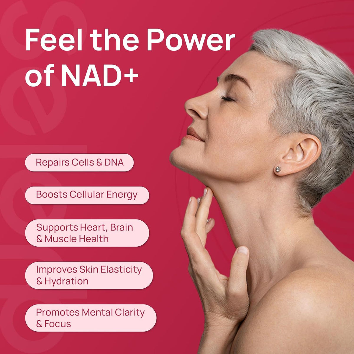NAD+ for Women – Advanced Anti-Aging & Cellular Energy Formula with β-NAD+, Resveratrol & CoQ10 | Radiant Skin, Vitality & Renewal Support – 60 Capsules