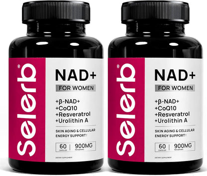 NAD+ for Women – Advanced Anti-Aging & Cellular Energy Formula with β-NAD+, Resveratrol & CoQ10 | Radiant Skin, Vitality & Renewal Support – 60 Capsules