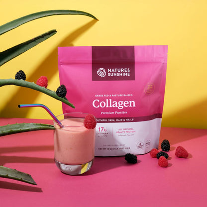 Nature's Sunshine Collagen Powder Type I and III Grass Fed and Pasture Raised Premium Bovine Collagen Peptides 18 Oz