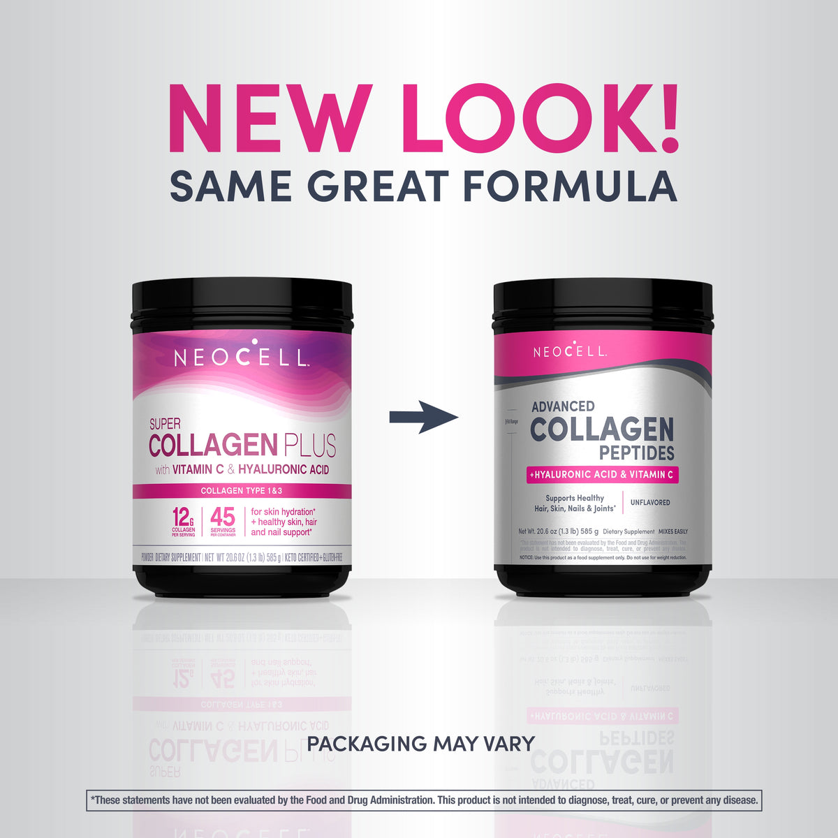 Advanced Collagen Peptides + Hyaluronic Acid + C, 20.6 oz (585 g) Powder
